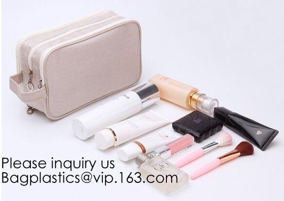 New Fashion Travel Makeup Brush Mesh Cosmetic Bag,Portable Canvas Travel Organizer Cosmetic Bag Toiletry Makeup Wash Bag