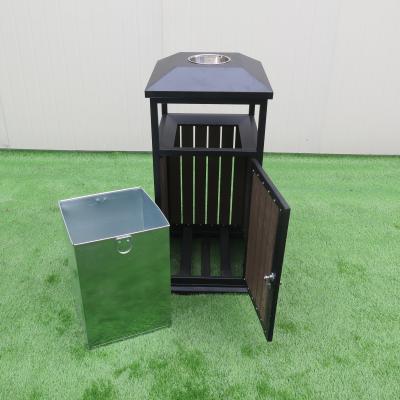Balde do lixo de madeira de aço do cinzeiro 35L da largura antiga de 450mm