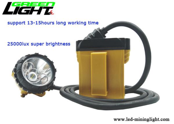 High Power Cordless Mining Cap Lamps 25000 Lux With Samsung Rechargeable Lithium Batteries