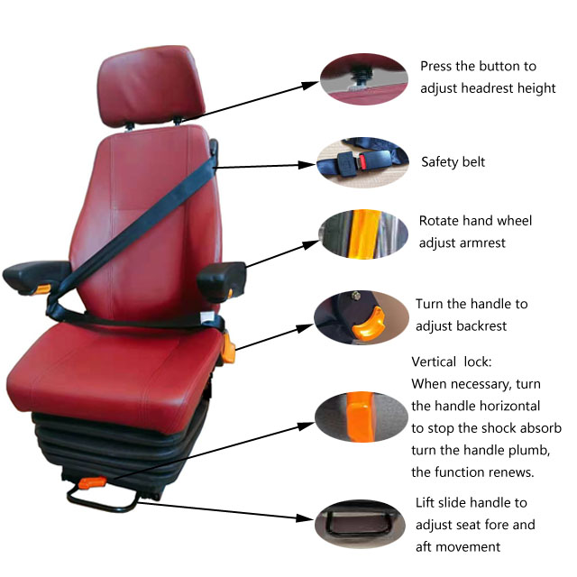 Воздушная подвеска универсальное угольное оборудование сиденье с 3-точечным ремнем безопасности