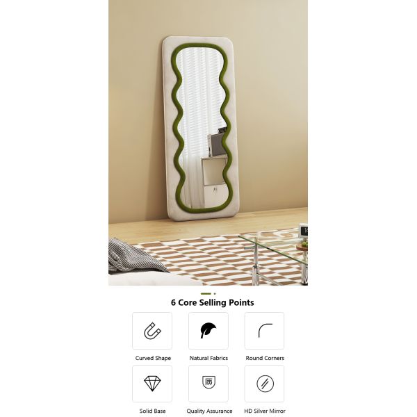 Living Room Oversized Floor Mirror Freestanding Full Length Mirror Large Wood Frame