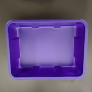Plateau alimentaire rectangulaire personnalisé en plastique PS violet thermoformé pour champignons