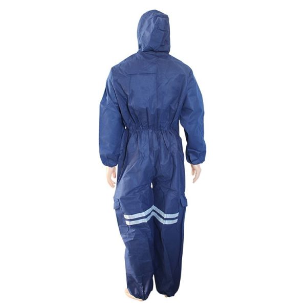 Long Sleeve Disposable Coverall Suit , SMS Disposable Hooded Coveralls