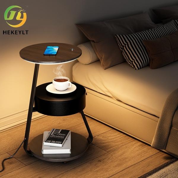 Quarto de carregamento sem fio Sofa Bedside Table Integrated Lamp da lâmpada de assoalho da sala de visitas