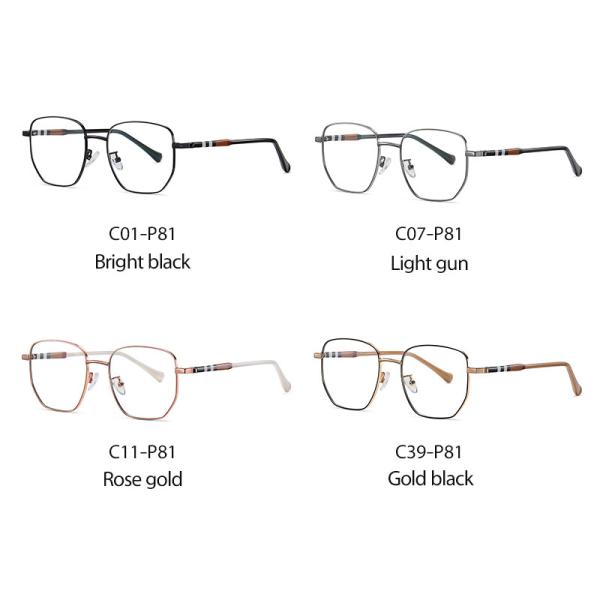 Transparent Lens Acetate Metal Glasses Large Frame Eyeglasses 5 Color