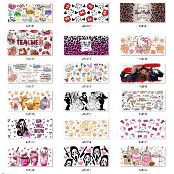 Custom Logo UV DTF Cup Wraps For Cups Wraps Libbey Glass Tumbler Spanish 16oz Tumbler