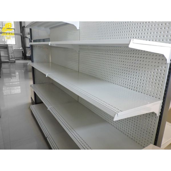 Heavy Duty Hypermarket Racks 120KG/ Layer Load Cream White Color Steel