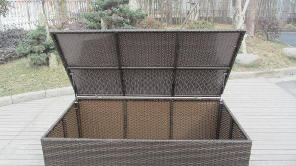 Waterproof Decorative KD Resin Wicker Storage Box For Storeroom