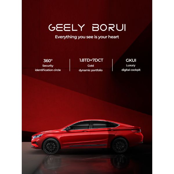 Geely BORUI Low Emission Petrol Cars 215km/H Left Hand Drive