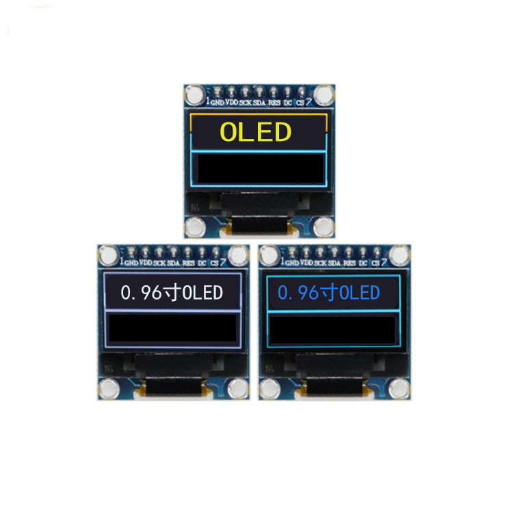 0.96 дюймовый модуль PMOLED с PCBA, разрешение 128x64, интерфейс I2C SPI, управляющий IC SSD1306