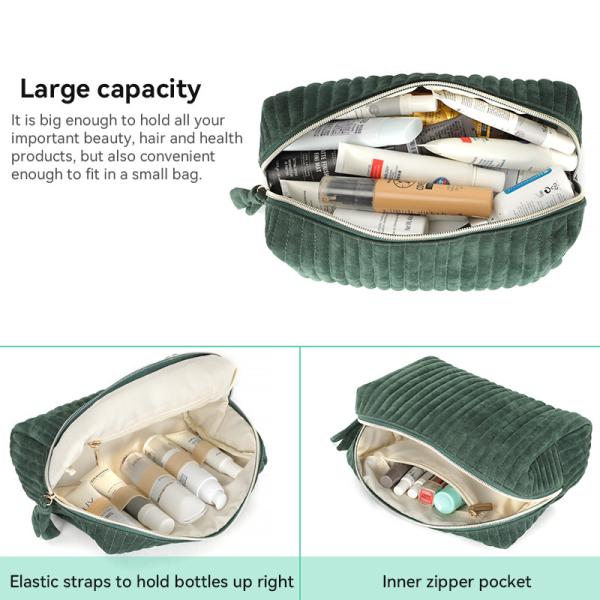 Travel Custom Cosmetic Bag Velvet Makeup Pouch Small 10.2X4.7X6.3