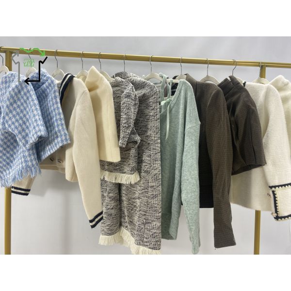 Second Hand Women Slim Fit Polyester Cotton Suit Set Used Clothes Apparel Wholesale