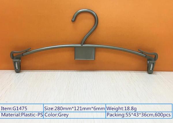 Transparency Plastic Clothes Hangers With Two Clips , Retail Clothes Hangers