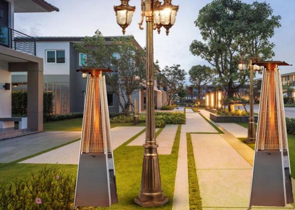 Factory Price  Silver Stainless Steel Gas Real Flame Outdoor Patio Space Heaters