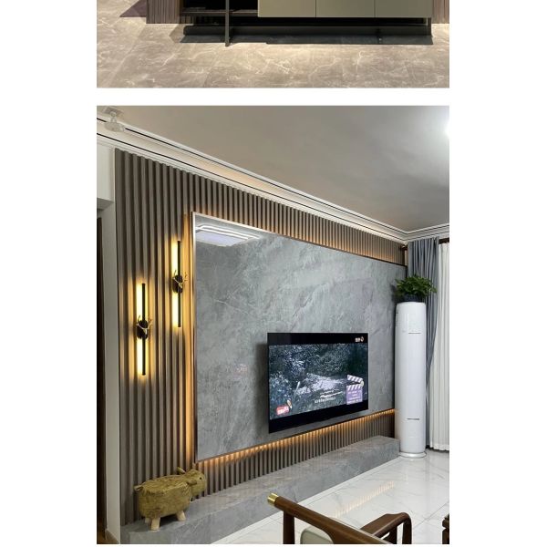 23MM Waterproof Fluted Pvc Indoor Wpc Wall Panel Covering Fibre Bamboo Decorative Rejilla De Pvc