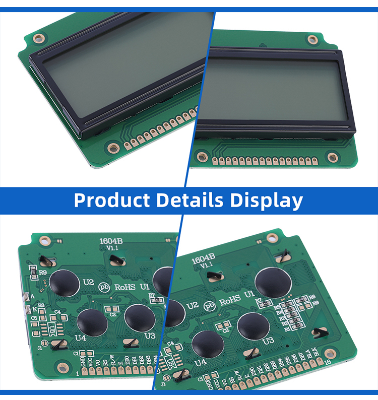 Cyrillic Gray Film 1604B Liquid Crystal Display 16PIN ST7066U Character LCD Screen Quality Assurance