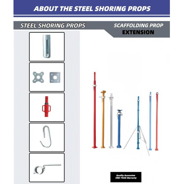 Customizable Adjustable Shoring Prop with 20,000 kg Load Capacity and Galvanized or Painted Finish