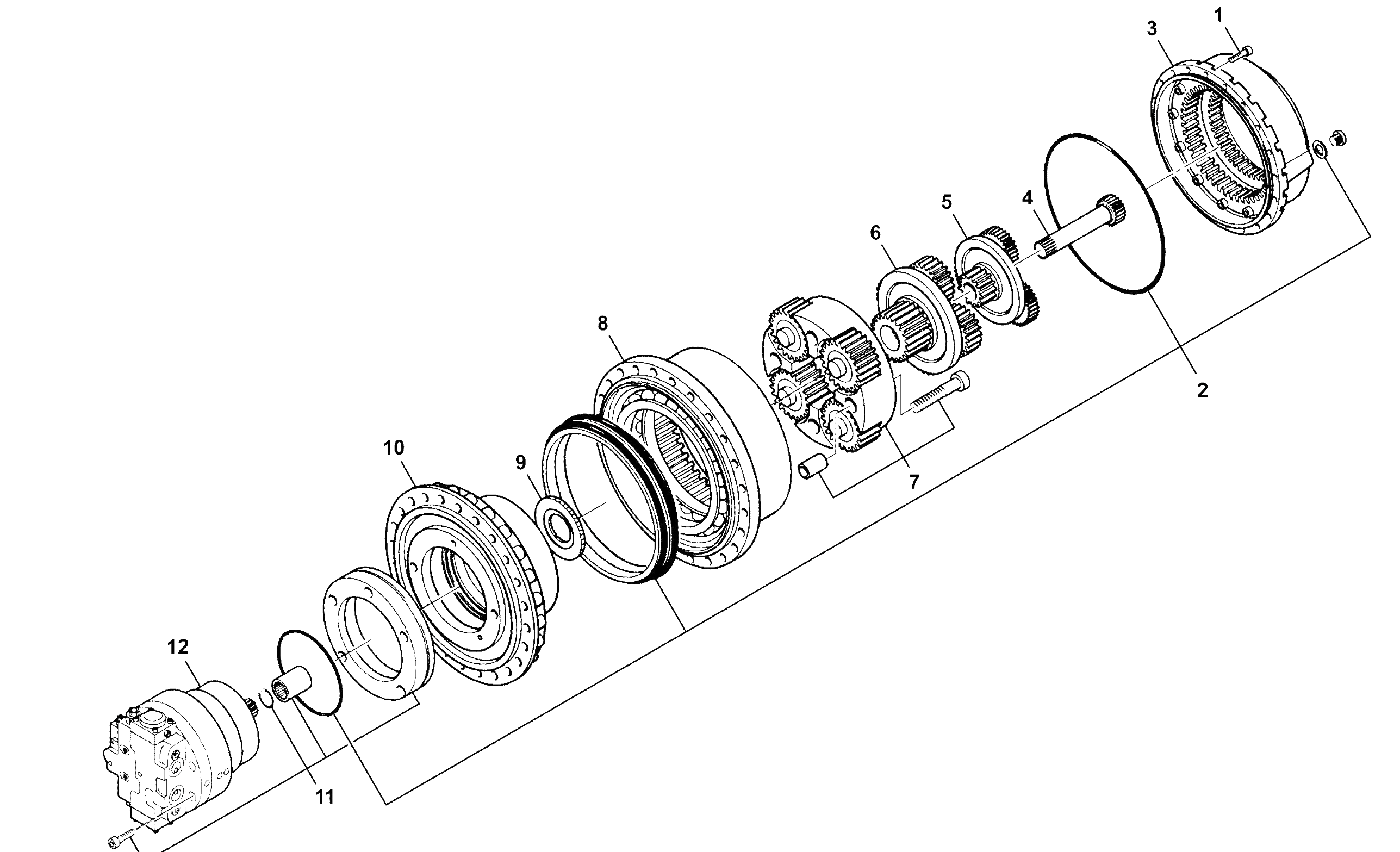 JCB360 Jcb330 JCB Final Drive Travel Motor JAS0073 Msf-170vp Hd1430