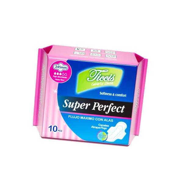 Des serviettes hygiéniques jetables sans parfum et avec des ailes