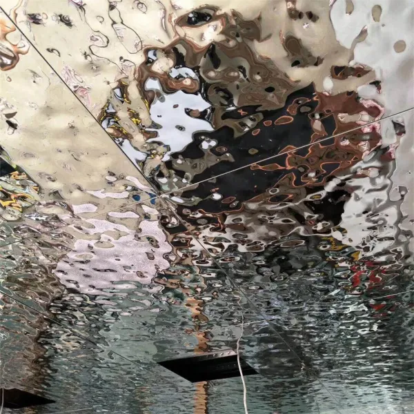 304 Grade Water Ripple Stainless Steel Sheet with Polished Surface and 0.3 - 3.0mm Thickness for Decorative Walls and Ceilings