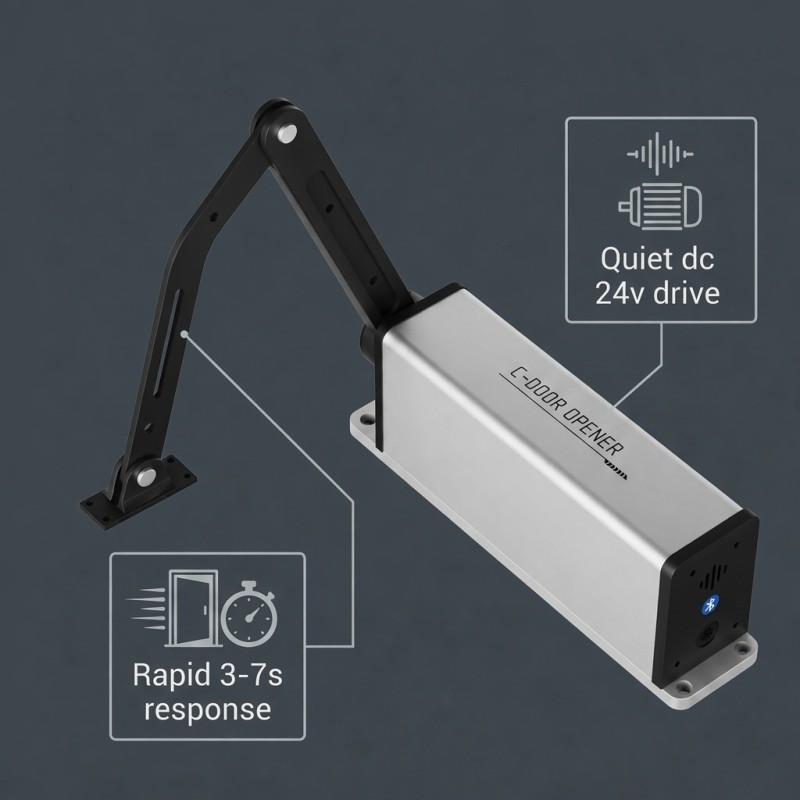 Aluminum Alloy Swing Gate Opener DC Brushless Motor 300kg Load Capacity For Hotel / Commercial Doors