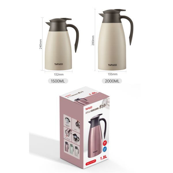 Customized Stainless Steel Vacuum Insulated Hot Water Tank Portable Coffee Pot for Adults