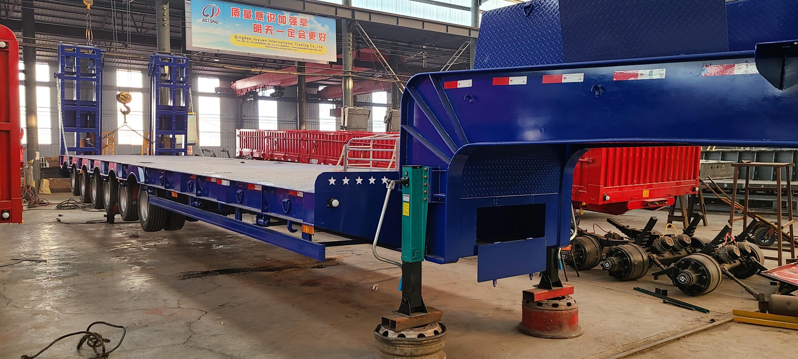 100-тонный отсоединяемый полуприцеп для 5-осевого рулевого прицепа с низкой кроватью