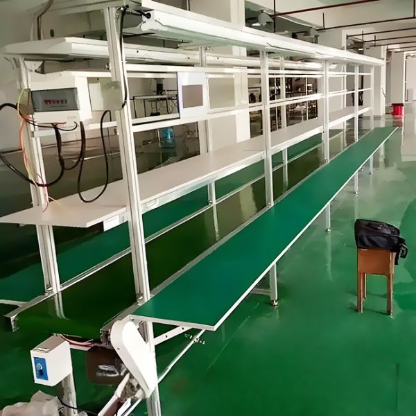 Línea de Ensamblaje de Correa Compacta para Fabricación a Pequeña Escala