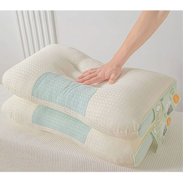 Sleep Massage Pillow with Skin-Friendly Knitted Fabric and Cervical Spine Protection