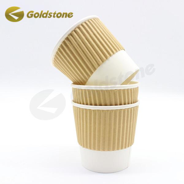 Hot Drink Compatible Ripple Wall Cups Brown Kraft Ripple Cups For Versatile