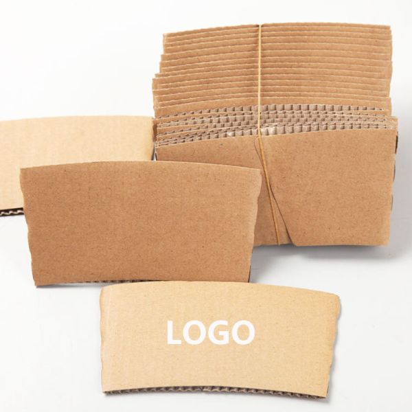 Kraft Corrugated Paper Promotional Insulated Cup Cover Logo Customized