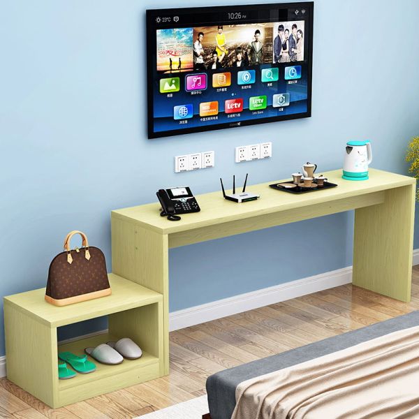 Durable Hotel Bedroom Furniture TV Table / Hotel Style Bedside Tables Solid Wood
