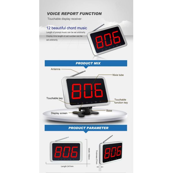 Китайский производитель беспроводный ресторан звонит официант использовать оборудование