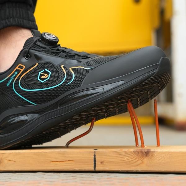 Zapatos de seguridad de microfibra con dedo del pie de acero Anti-aplastante Anti-punzante Kevlarr suela media suela de goma