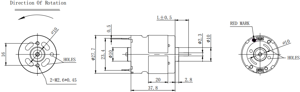 6V 12V 27.7mm RS385 DC Motor Double Shaft Small High Torque Motor 6000rpm-12000rpm