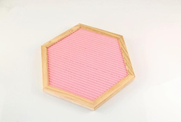 Unique Shape Wooden Letter Board , Changeable Wooden Hexagon For Home Decor