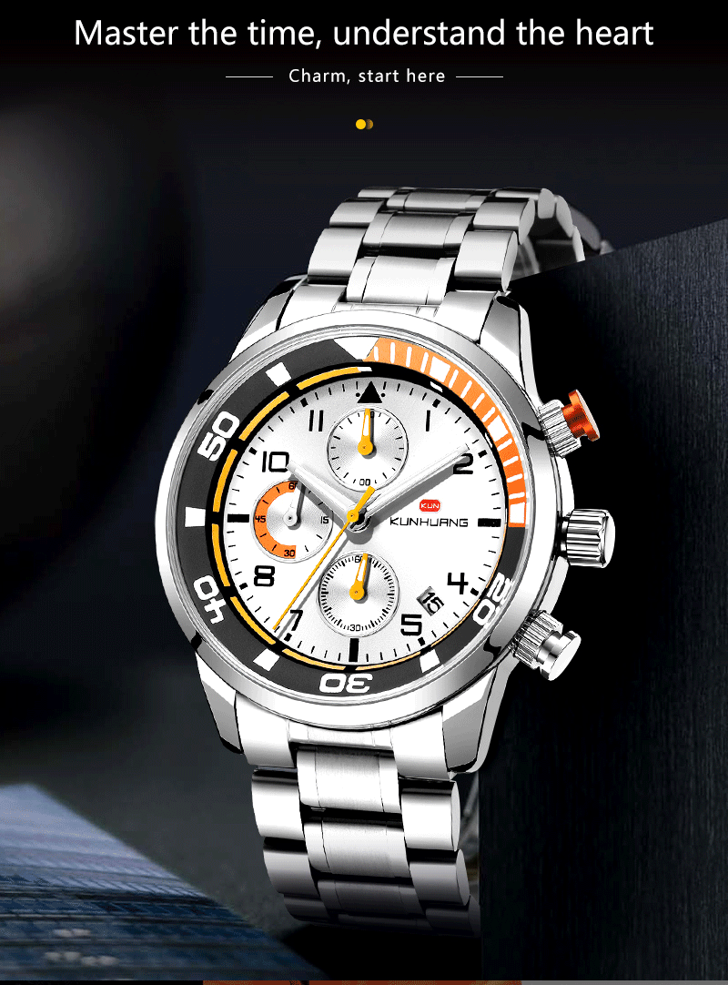 Stainless Steel 3 ATM Chronograph Precision Quartz Watch