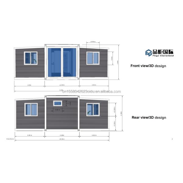 Modern 20ft Prefabricated Australia Foldable Mobile Homes Modular Extendable Container House with 3D Model/CAD Drawings