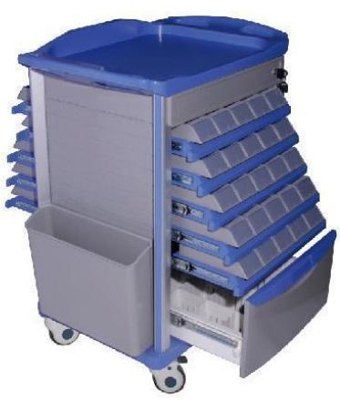 ABS  Medicine Trolley with double side drawers medical trolley cart 
