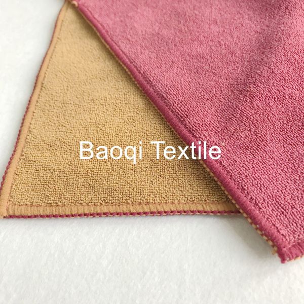 2 color 100% poly 200g 2 layers kitchen towels，microfiber tea towels dry water kitchen towels cleaning rags size 30*30cm