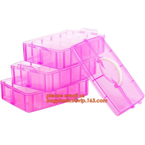 adjustable plastic storage box plastic screw bead box, Detachable Compartments Clear Plastic Divided Storage Box for Scr