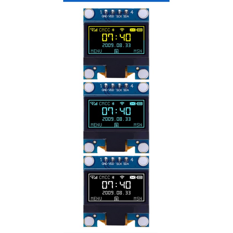 OLED0.96 SSD1315 Chip I2C Yellow Blue Dual Color LCD Screen 128 * 64 Dot Matrix Module 4-PIN Module