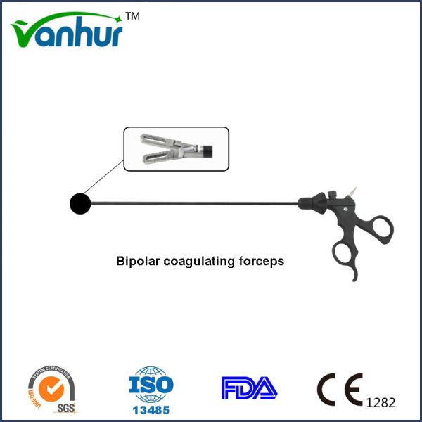 Surgical Clamp Laparoscopic Atraumatic Dual Action Bipolar Coagulating Forceps Steel