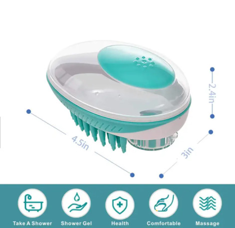 ABS Pet Wash Brush  Bath Massage Brush Soft Silicone Bristles