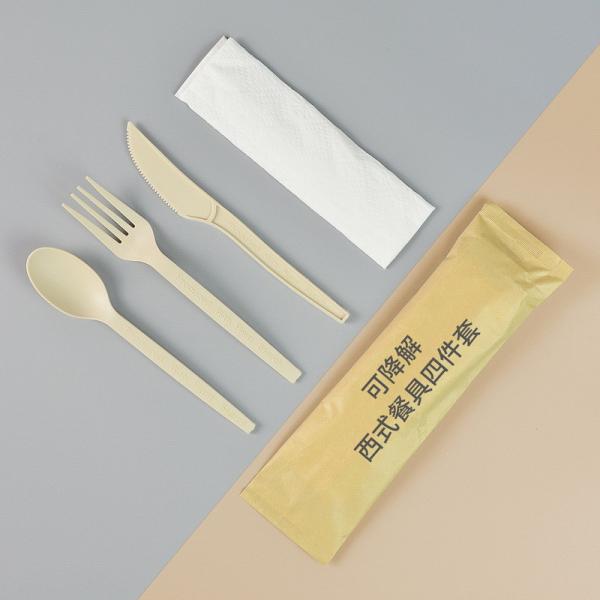 Corn Starch Disposable Knife And Fork Spoon Set Degradable Chinese And Western Tableware Fast Food Small Spoon Oem
