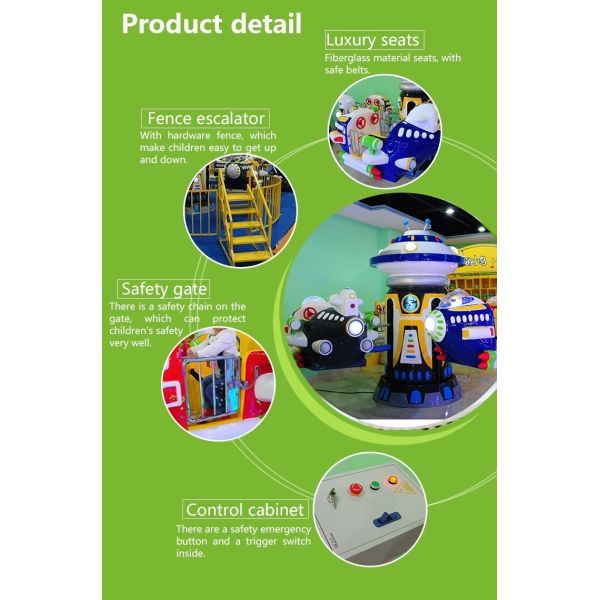 Скв ягнится игровой автомат управляемый монеткой, Кароузел поворачивая электрических детей ехать машина