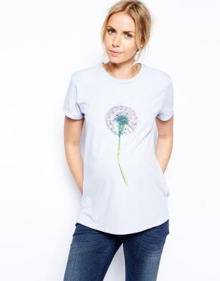 Holiday t shirt colorful pregnancy maternity clothing in dandelion printed