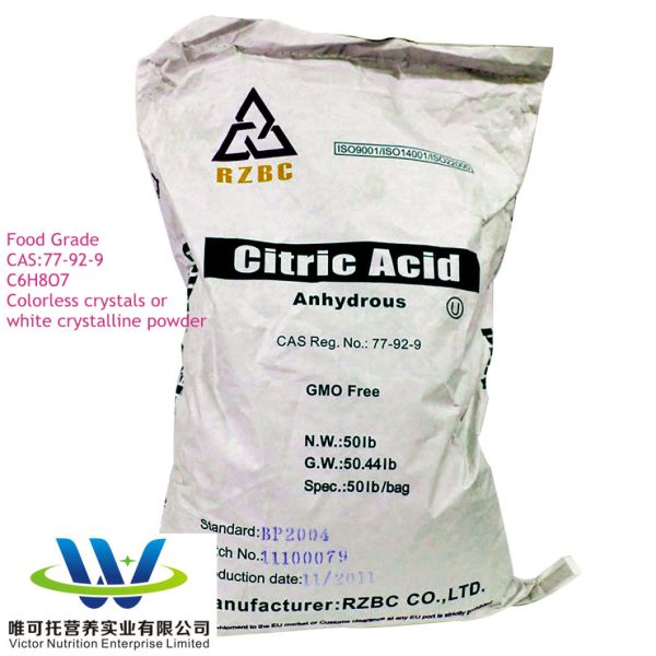 Paper Packaging Material High Purity Anhydrous Citric Acid for Cosmetic Production
