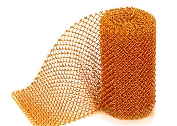 Cortinas de alumínio anódicas da malha da bobina do fio do óxido 1.2MM X8MM para a separação interior