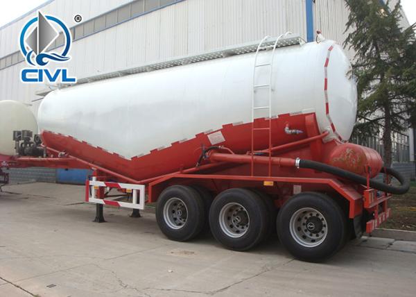 60m3 3AXLES 2LEGS Q345 Particle Material Transport Semi Trailer Trucks / Bulk Cement Tank Semi Trailer
